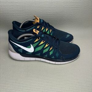 Nike Free 5.0 Athletic Running Shoes Men’s Size 10.5 642198-301 Blue Green